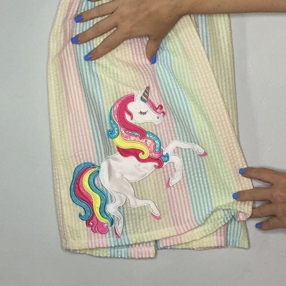 Rare Editions Unicorn Seersucker Sundress Dress - Picture 3 of 5